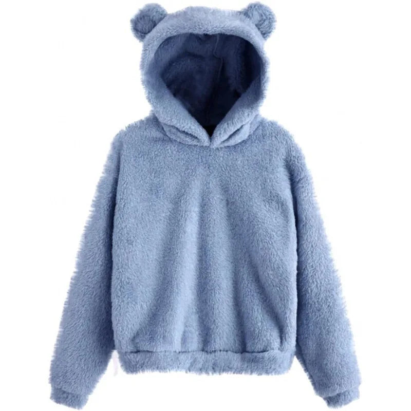 Women Soft Cozy Hoodie with Bear Ears