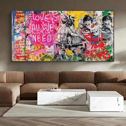 LOVE IS ALL WE NEED Graffiti Art Paintings Print on Canvas Poster