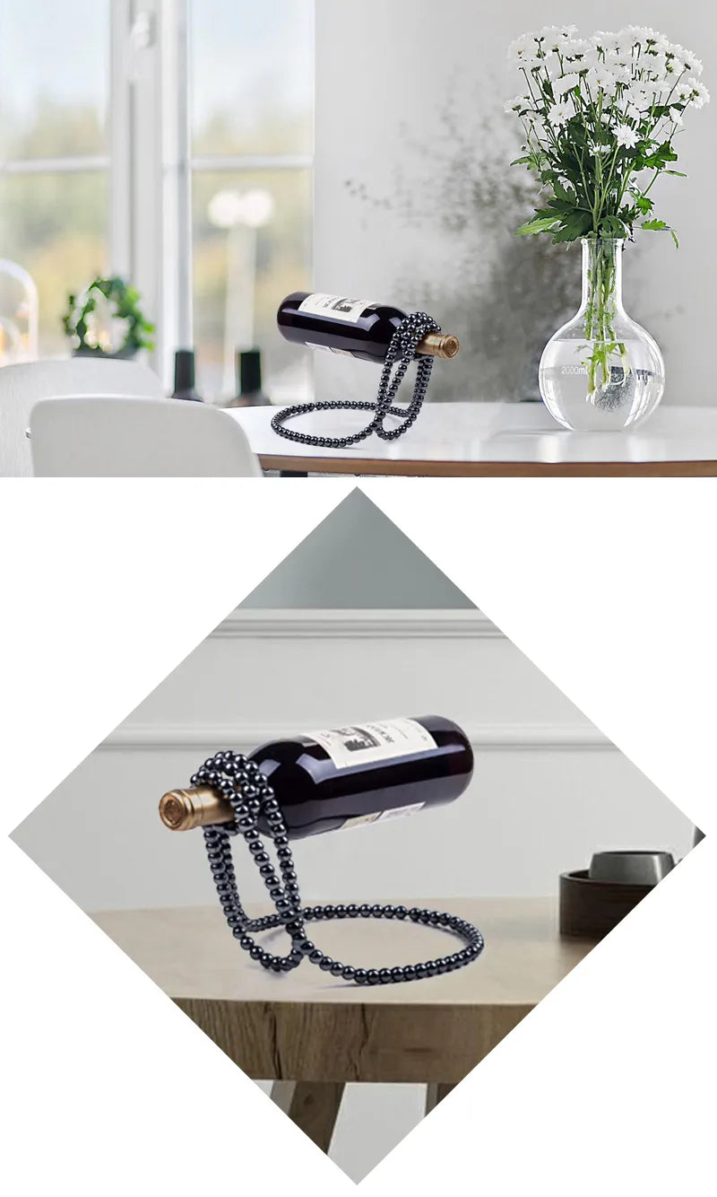 Pearl Necklace Suspension Wine Bottle Holder