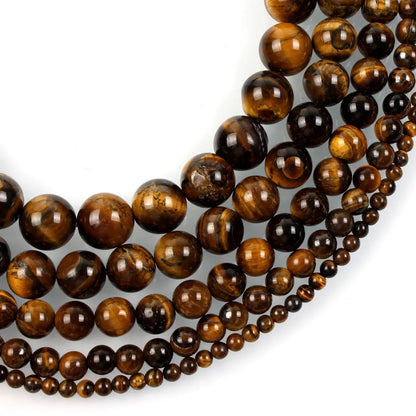 Natural Tiger Eye Stone Round Beads