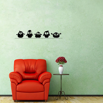 Lovely Birdies On A Wire Wall Decor Sticker