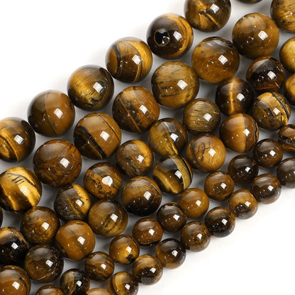 Natural Tiger Eye Stone Round Beads