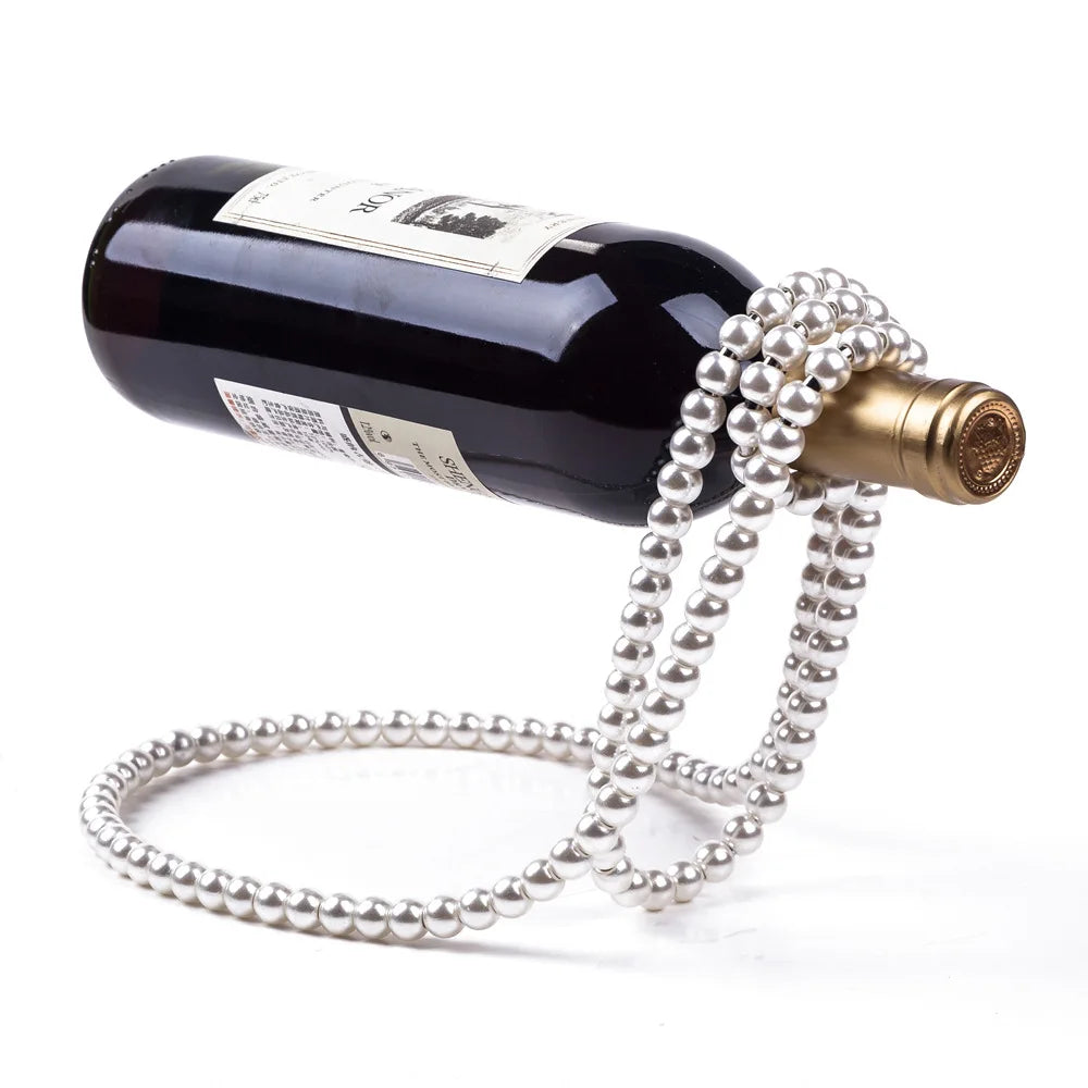 Pearl Necklace Suspension Wine Bottle Holder