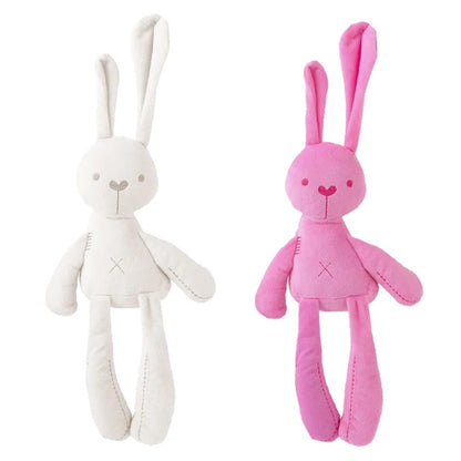 Stuffed Bunny Soft Snuggle Knitted Toy (Pink / White)