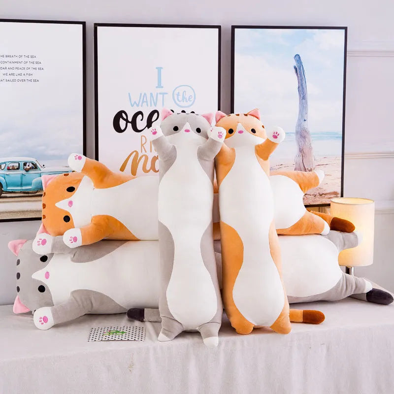 Long Cat Pillow Stuffed Plush Toy 50-130cm