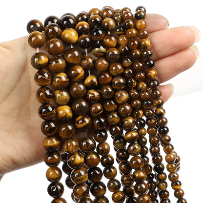 Natural Tiger Eye Stone Round Beads