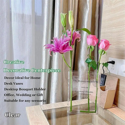 Stylish Clear Book Flower Vase