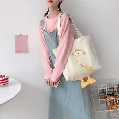 Cute Canvas Duck Shoulder Bag