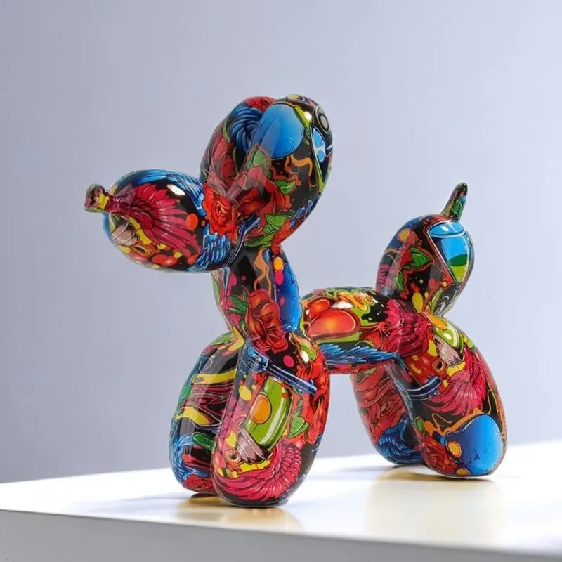 Pop Art Graffiti Balloon Dog Figurine