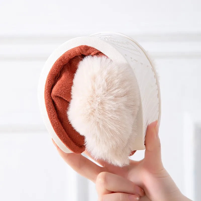 Women Soft Fur and Cotton Warm Home Flat Slippers