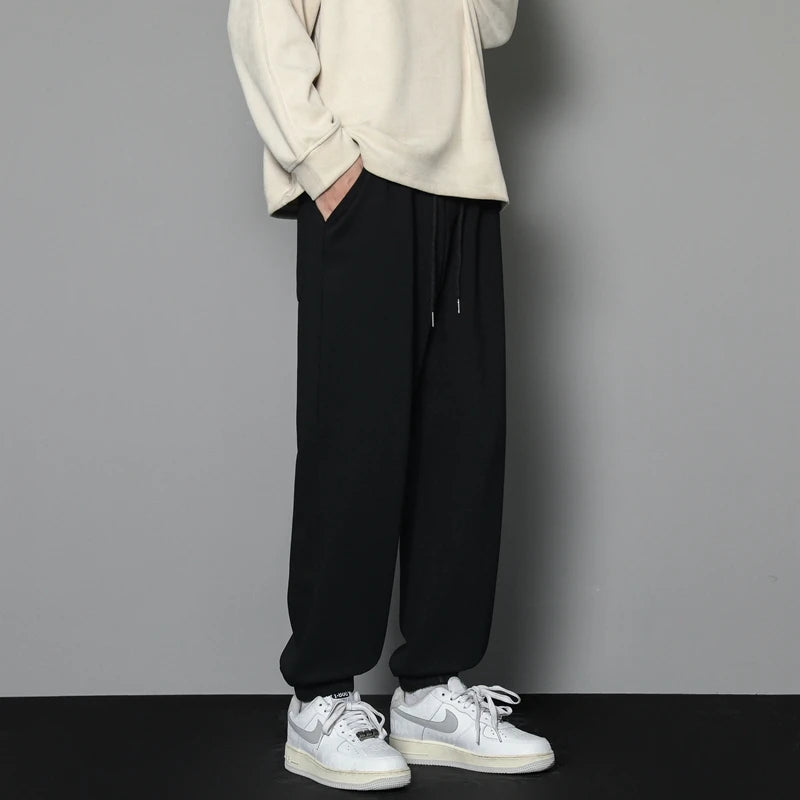 Casual Loose Baggy Men Sweatpants Grey / Black