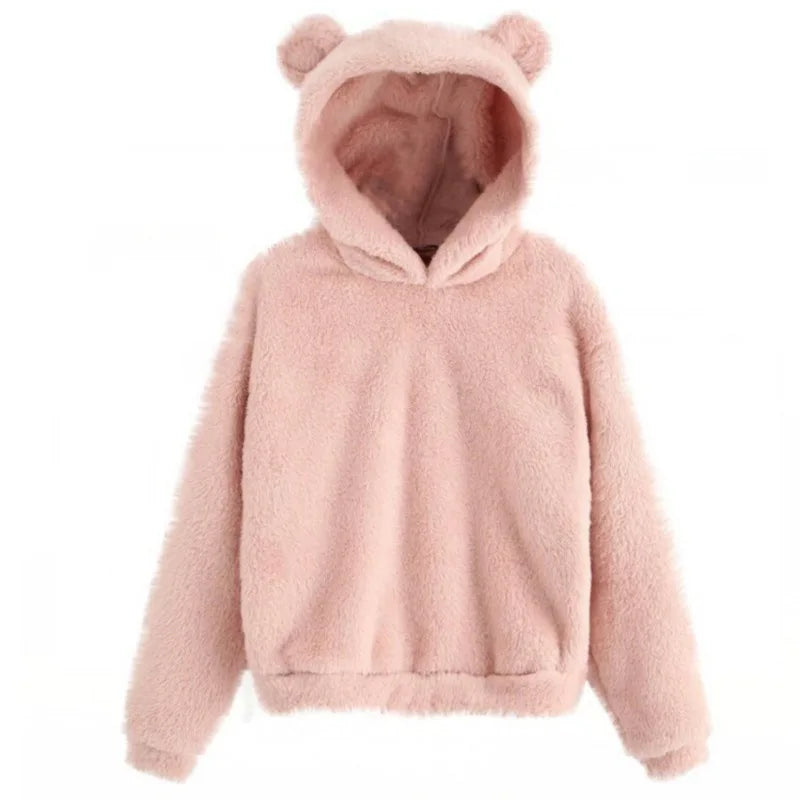 Women Soft Cozy Hoodie with Bear Ears