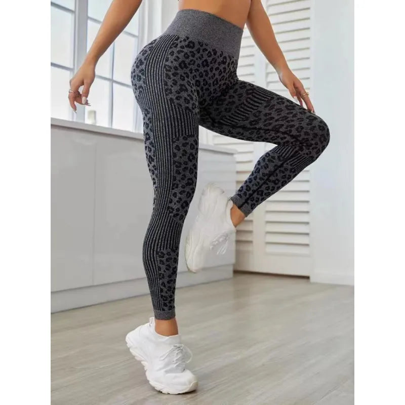 Tie-Dyed Seamless Women Yoga Pants Peach Hip Lifting Fitness Leggings