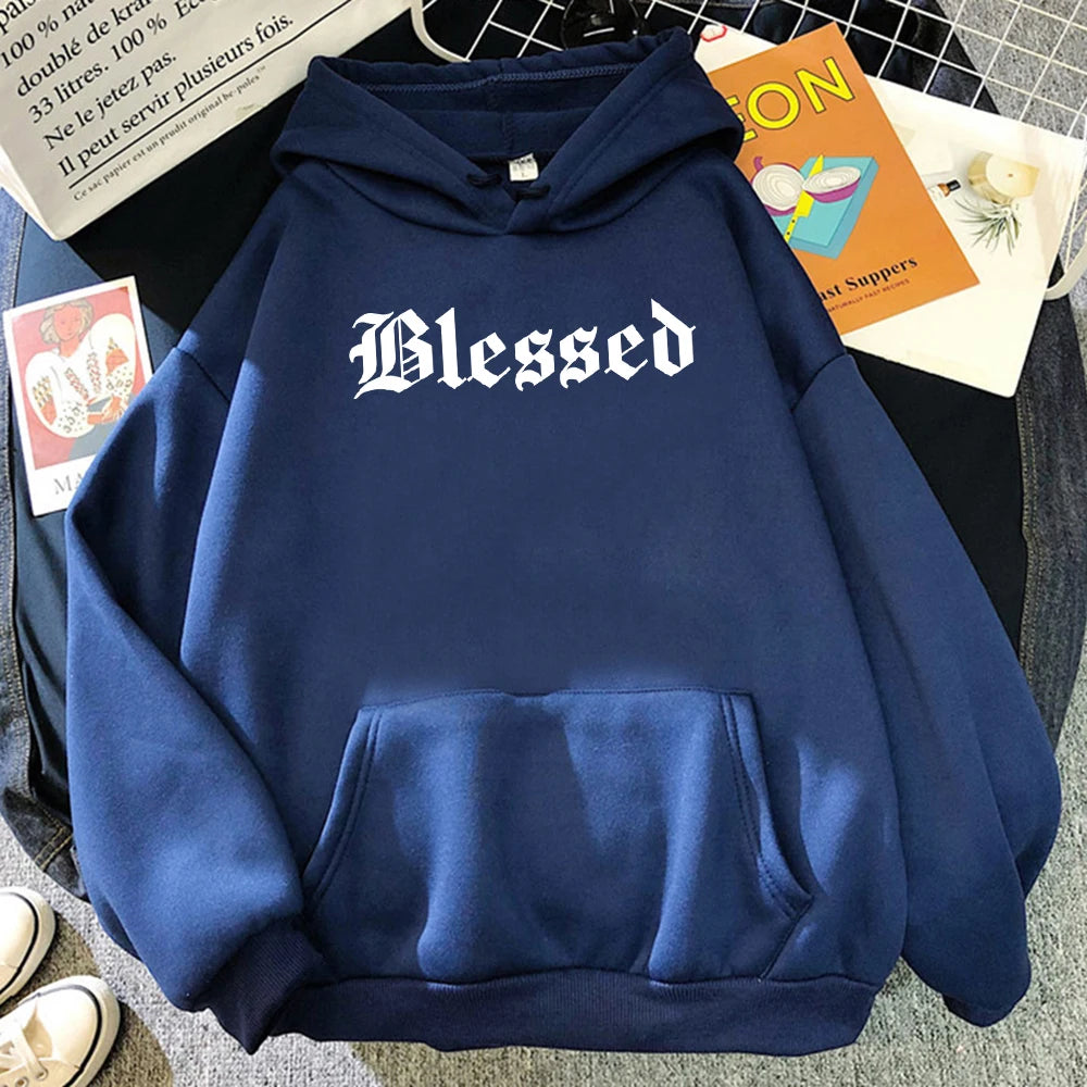 Blessed Printed Street Style Women Hoodie