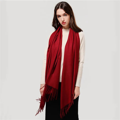 Fashion Long Cashmire-like Women Scarf Shawl with Tassels