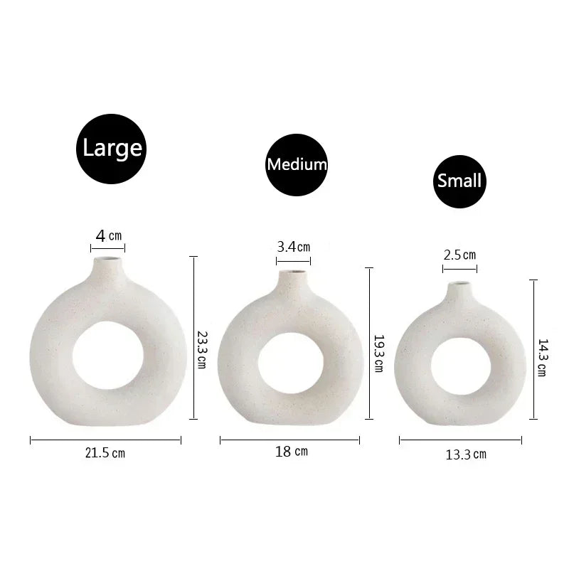 Nordic Style Circular Ceramic Vase