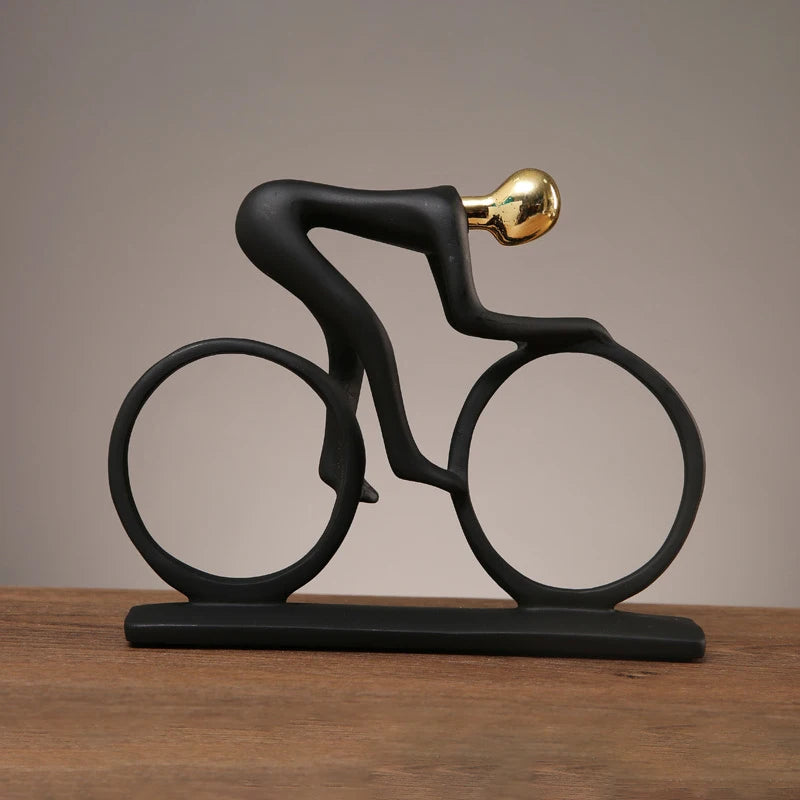 Cyclist Modern Figurine Abstract Art Decor