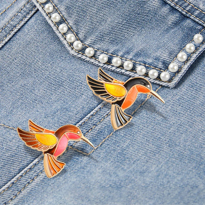 Vintage Enamel Hummingbird Brooches