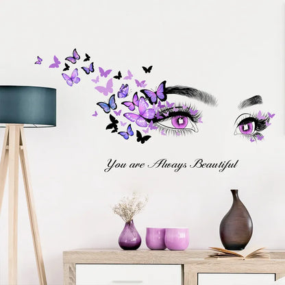 Eyes Butterflies Decor Wall Stickers