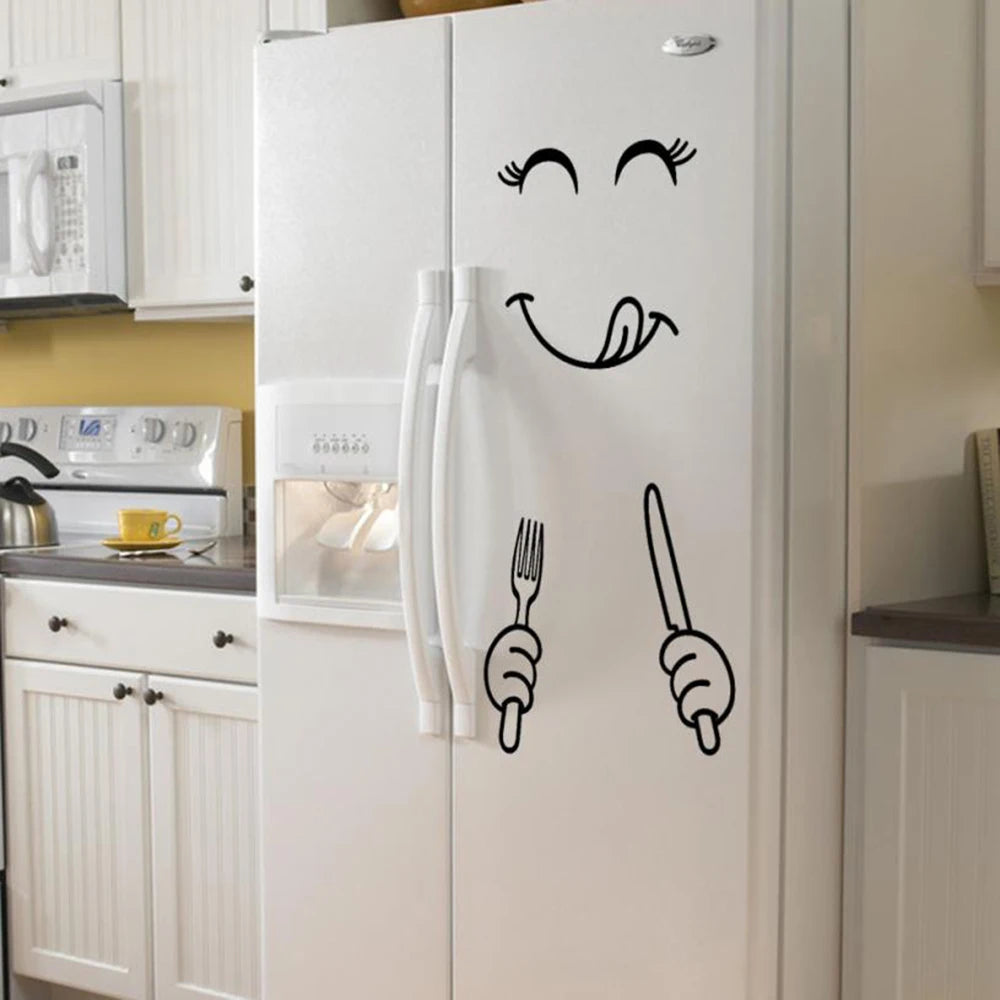 Cute Sticker Happy Fridge Kichen Decor