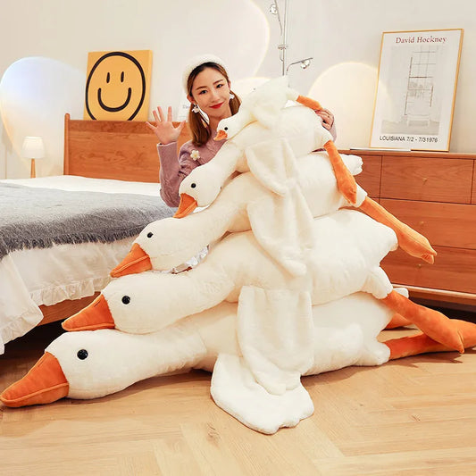 White Goose Plush Toy Pillow 50-190cm