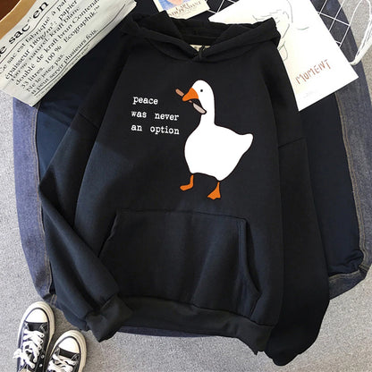 Goose Print Casual Women Hoodie