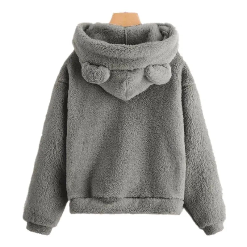 Women Soft Cozy Hoodie with Bear Ears