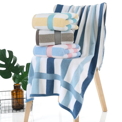 Stylish Cozy Striped Cotton Spa Bath Towel