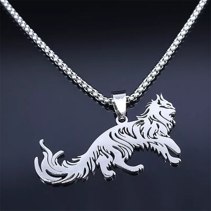 Cute Cat Stainless Steel Necklace