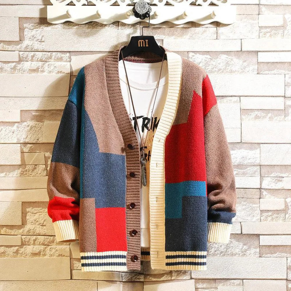 Colorful Stylish Knitted Men Cardigan