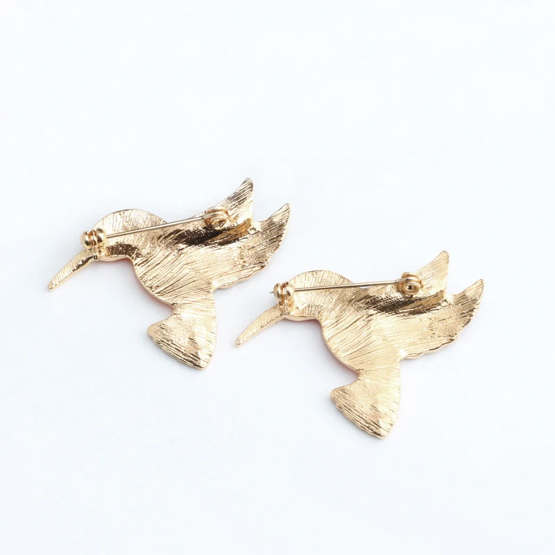 Vintage Enamel Hummingbird Brooches