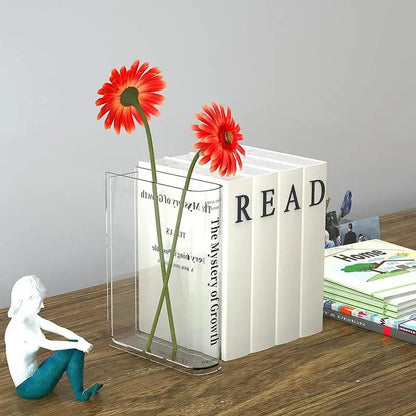 Stylish Clear Book Flower Vase