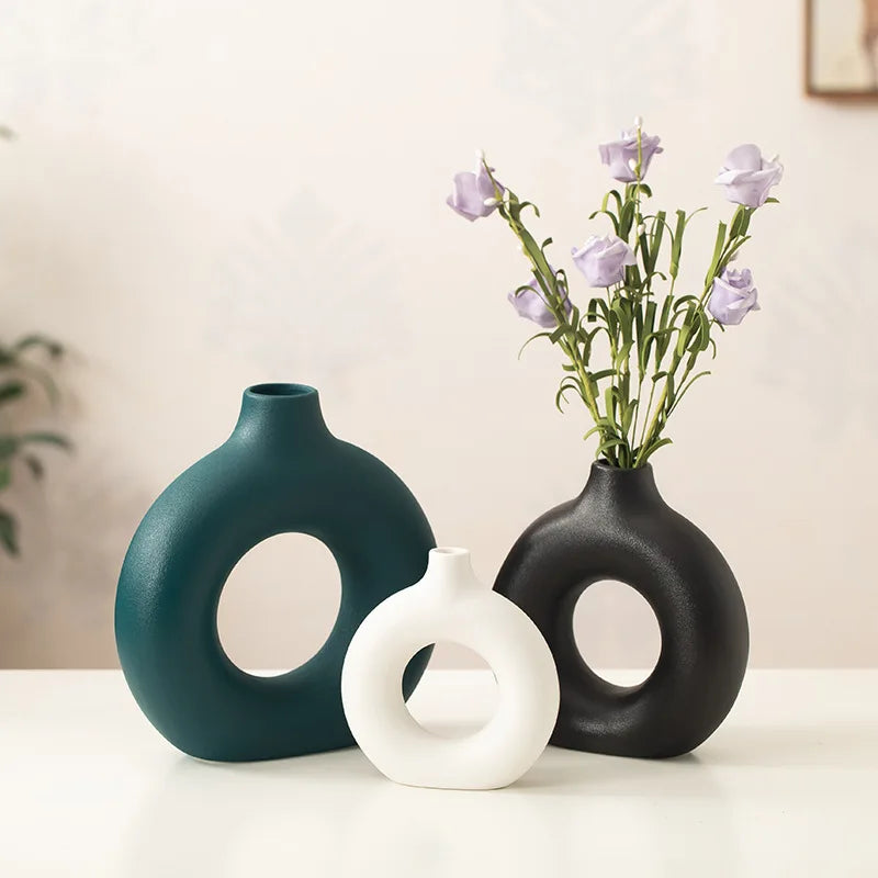 Nordic Style Circular Ceramic Vase