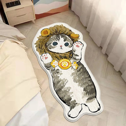 Cartoon Hero Cat Rug Korean Style Non-slip Carpet