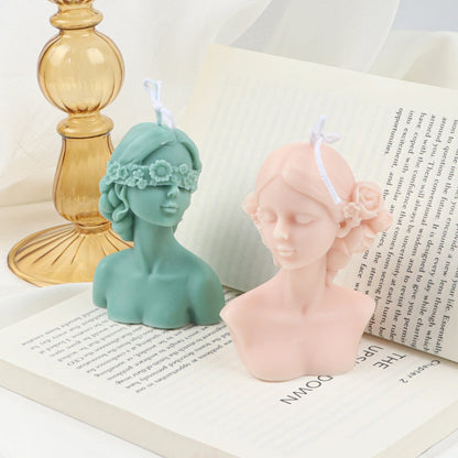 Blindfolded Girl Silicone Mold for Candle, Soap, Handicraft etc.