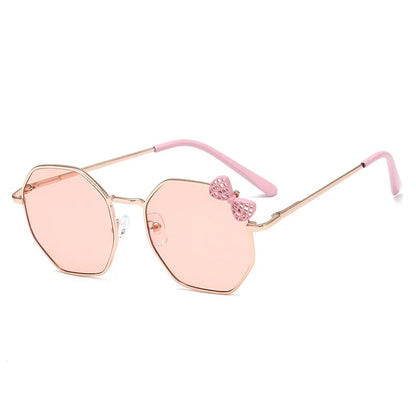 Trendy Girls Bow Metal Sunglasses