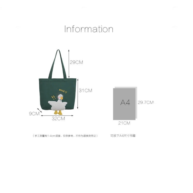 Cute Canvas Duck Shoulder Bag