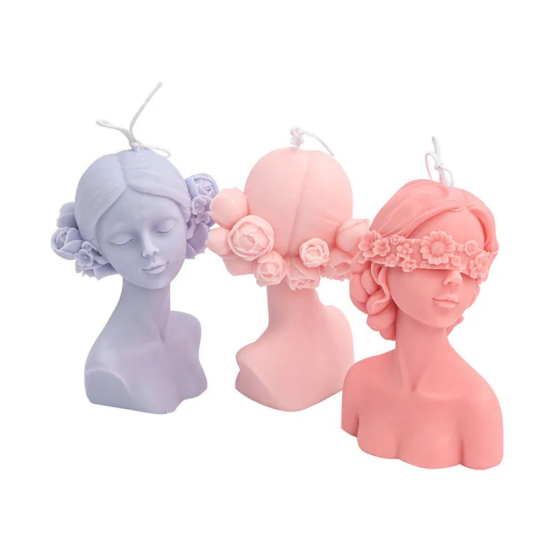 Blindfolded Girl Silicone Mold for Candle, Soap, Handicraft etc.