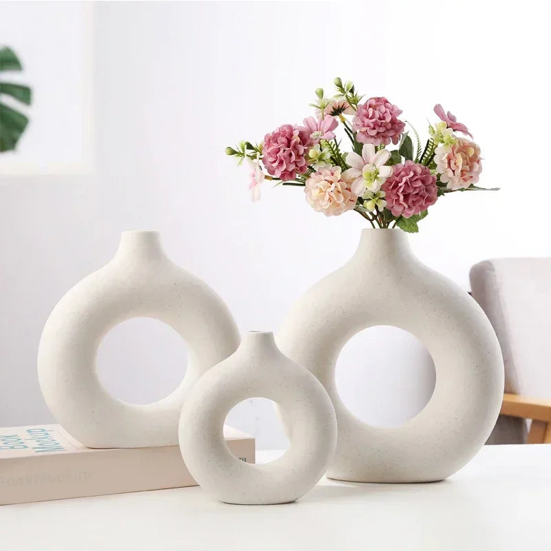 Nordic Style Circular Ceramic Vase