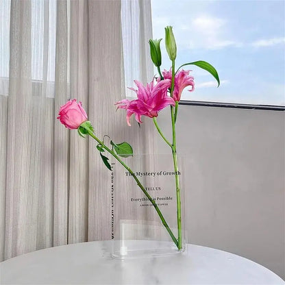 Stylish Clear Book Flower Vase