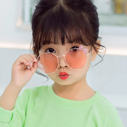 Trendy Girls Bow Metal Sunglasses