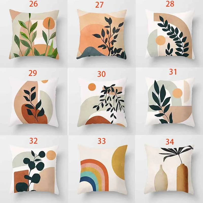 Abstract Plant Aesthetic Pillow Cover 45cm