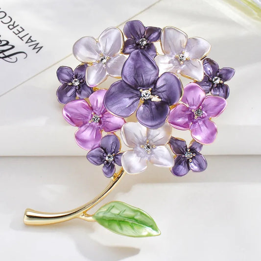 Oriental Flower Colorful Pin Brooch