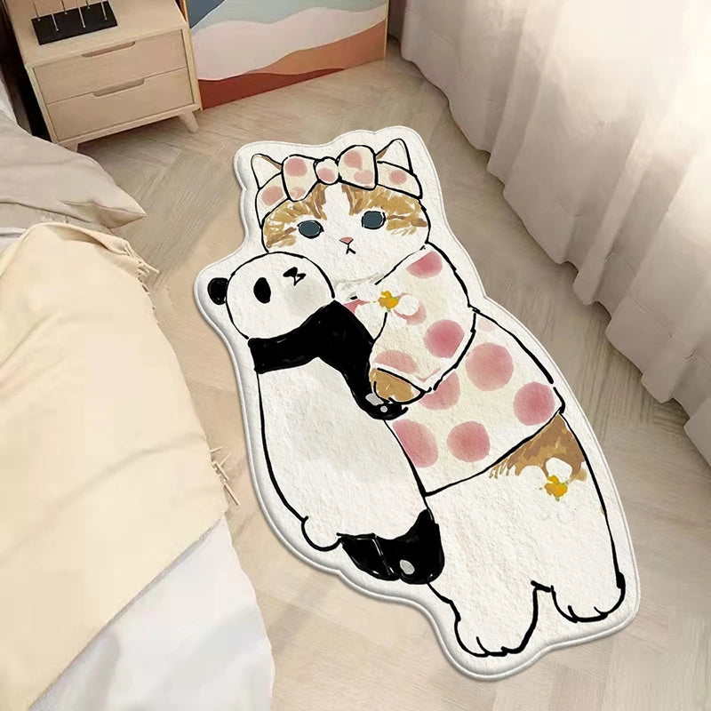 Cartoon Hero Cat Rug Korean Style Non-slip Carpet