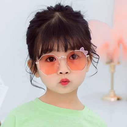 Trendy Girls Bow Metal Sunglasses