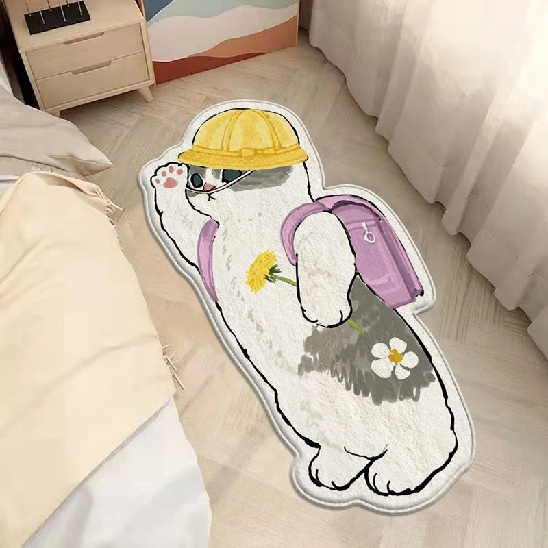 Cartoon Hero Cat Rug Korean Style Non-slip Carpet