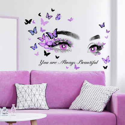 Eyes Butterflies Decor Wall Stickers