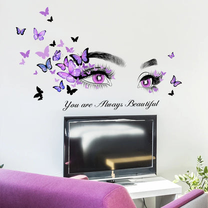 Eyes Butterflies Decor Wall Stickers