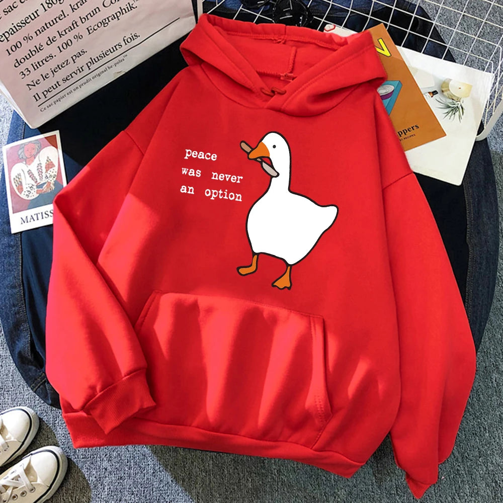 Goose Print Casual Women Hoodie