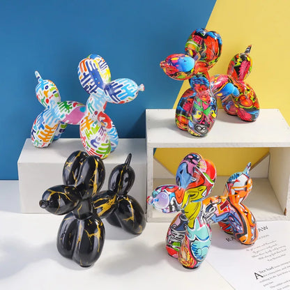 Pop Art Graffiti Balloon Dog Figurine